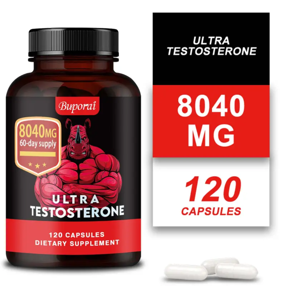 Ultra Testosterone - with Ashwagandha, Tongkat Ali, Maca Root, Supports Men's Health, Energy Supplement - 120pcs