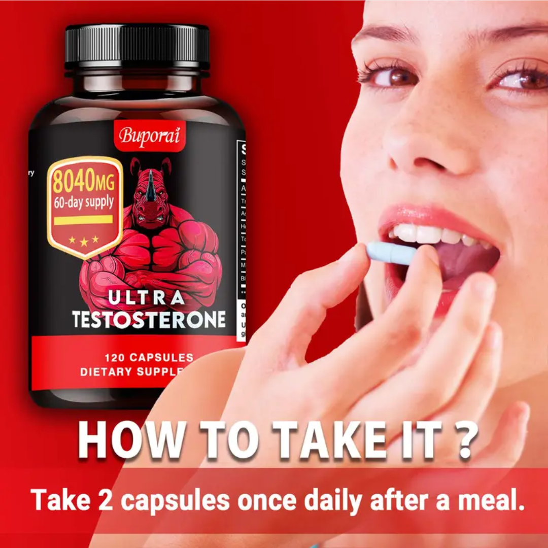 Ultra Testosterone - with Ashwagandha, Tongkat Ali, Maca Root, Supports Men's Health, Energy Supplement - 120pcs