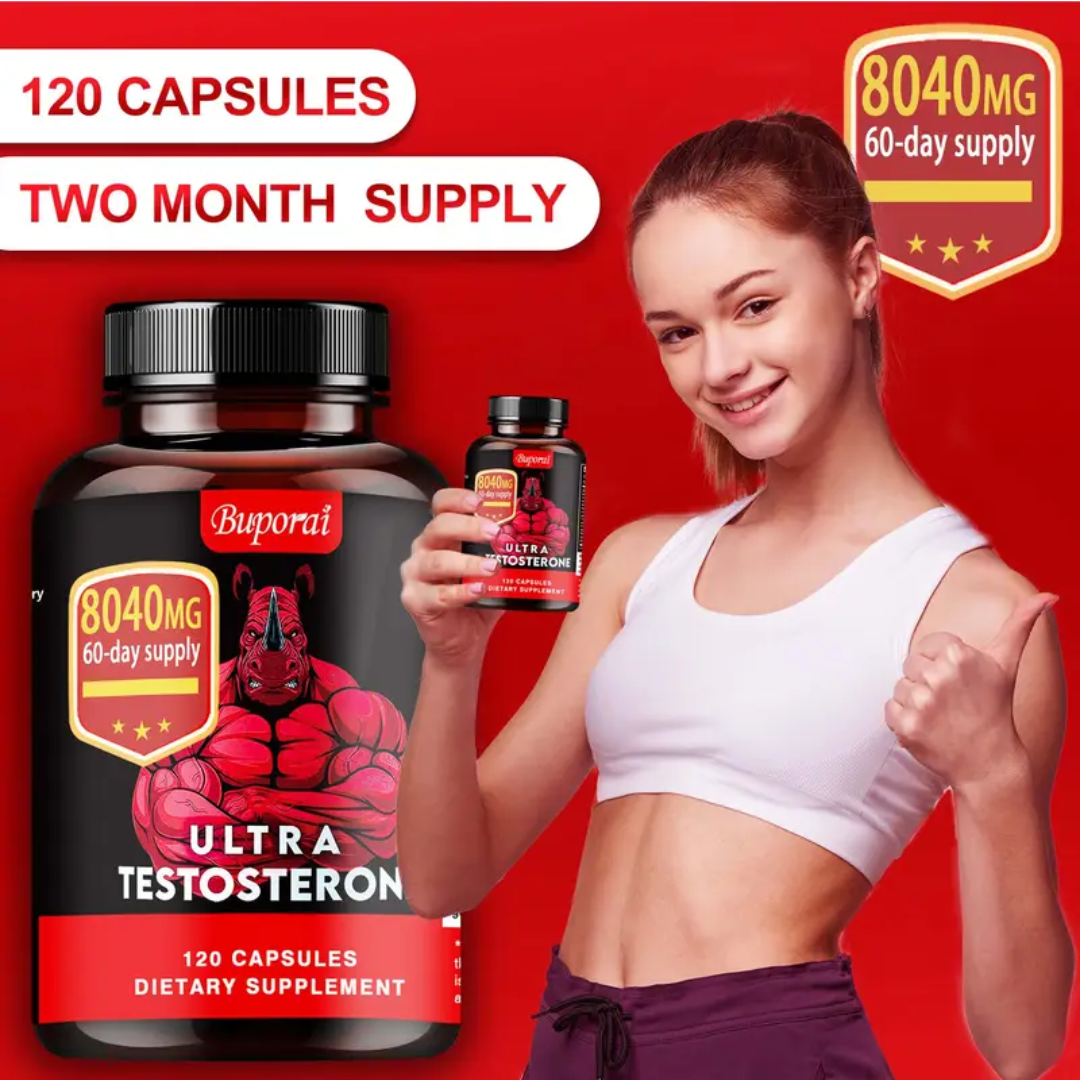 Ultra Testosterone - with Ashwagandha, Tongkat Ali, Maca Root, Supports Men's Health, Energy Supplement - 120pcs