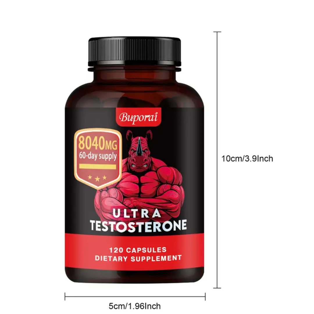 Ultra Testosterone - with Ashwagandha, Tongkat Ali, Maca Root, Supports Men's Health, Energy Supplement - 120pcs