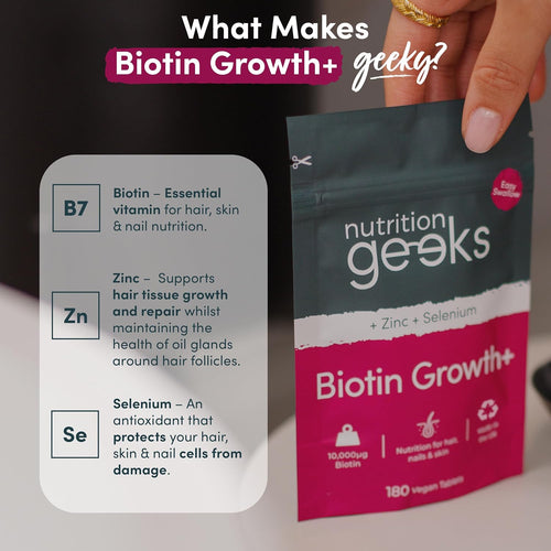 Biotin Hair Growth Supplement - 180 Vegan Tablets