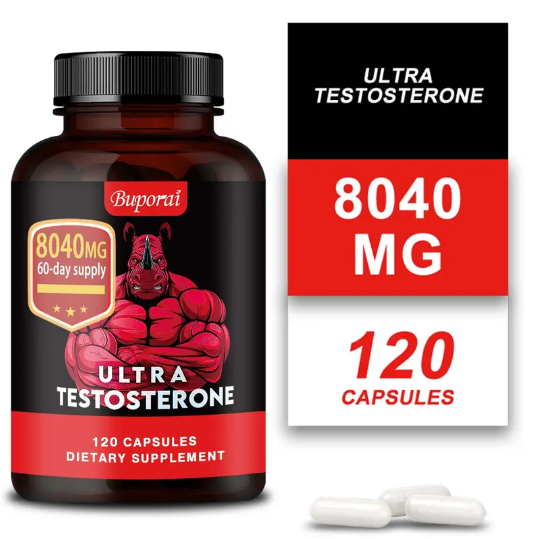 Ultra Testosterone - with Ashwagandha, Tongkat Ali, Maca Root, Supports Men's Health, Energy Supplement - 120pcs
